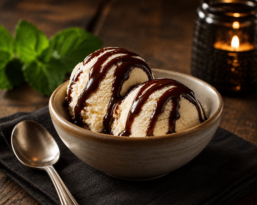 Ice Cream with Sauce